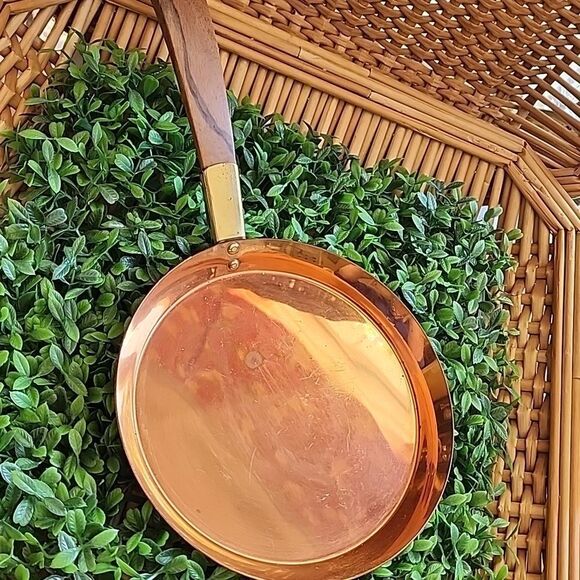 Vintage Mid Century Modern Copper Pan Rosewood Handle - Picture 3 of 12